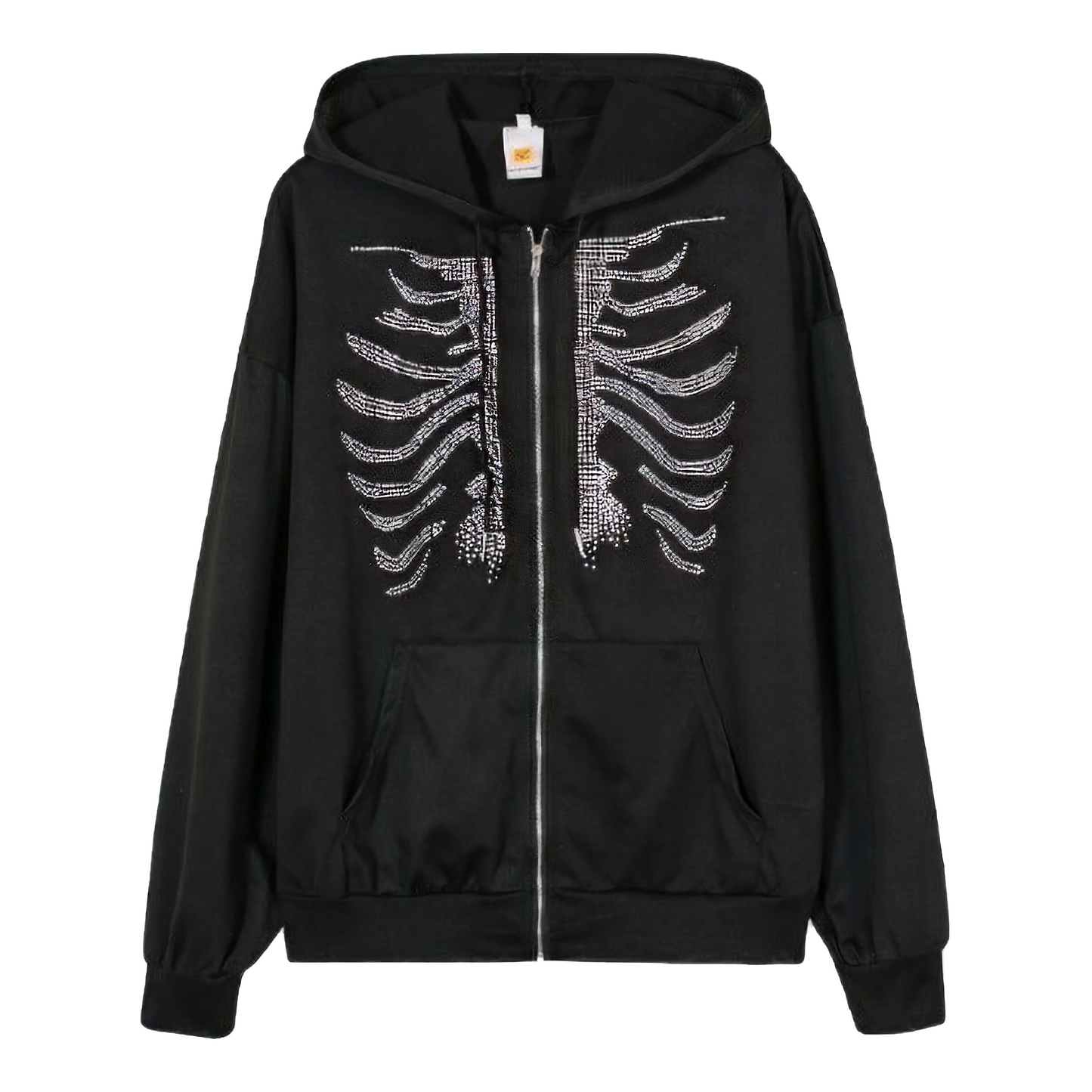 Rhinestone Skeleton Zip Up