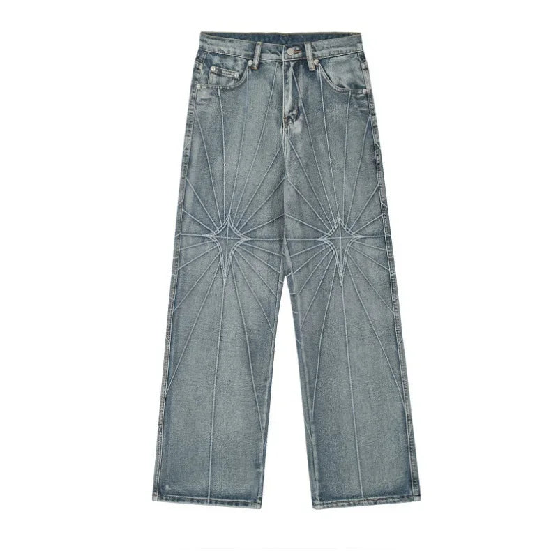 Spider Web Embroidered Jeans