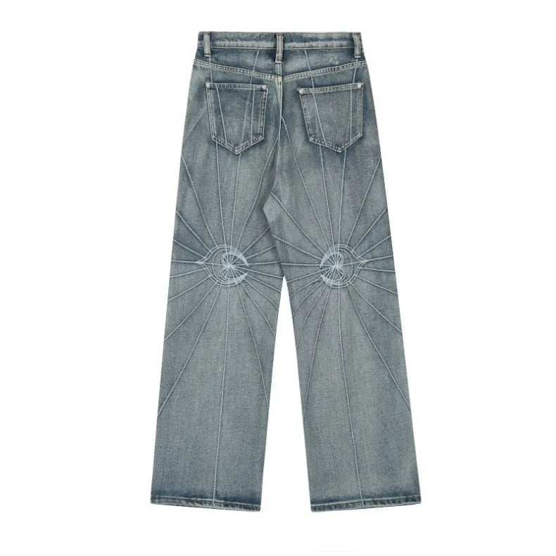 Spider Web Embroidered Jeans