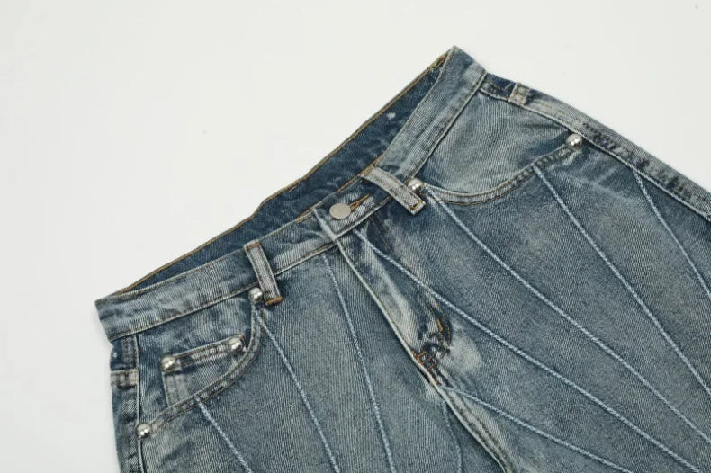 Spider Web Embroidered Jeans