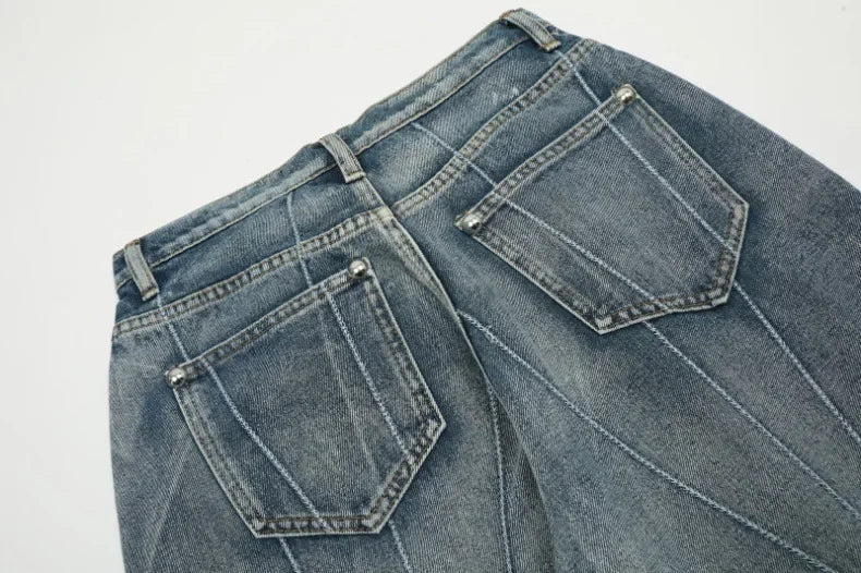 Spider Web Embroidered Jeans
