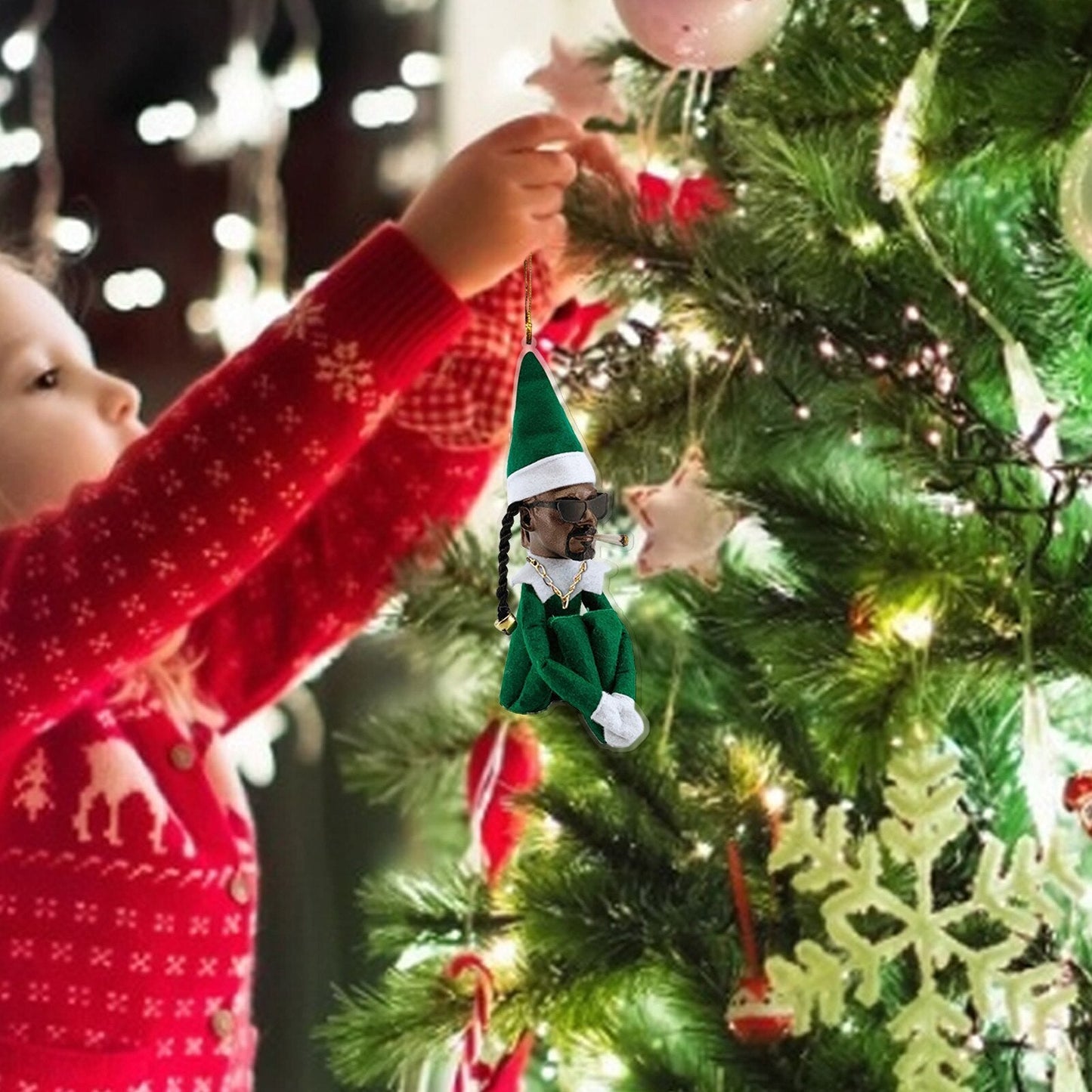 Christmas elf snoop dogg hanging decoration
