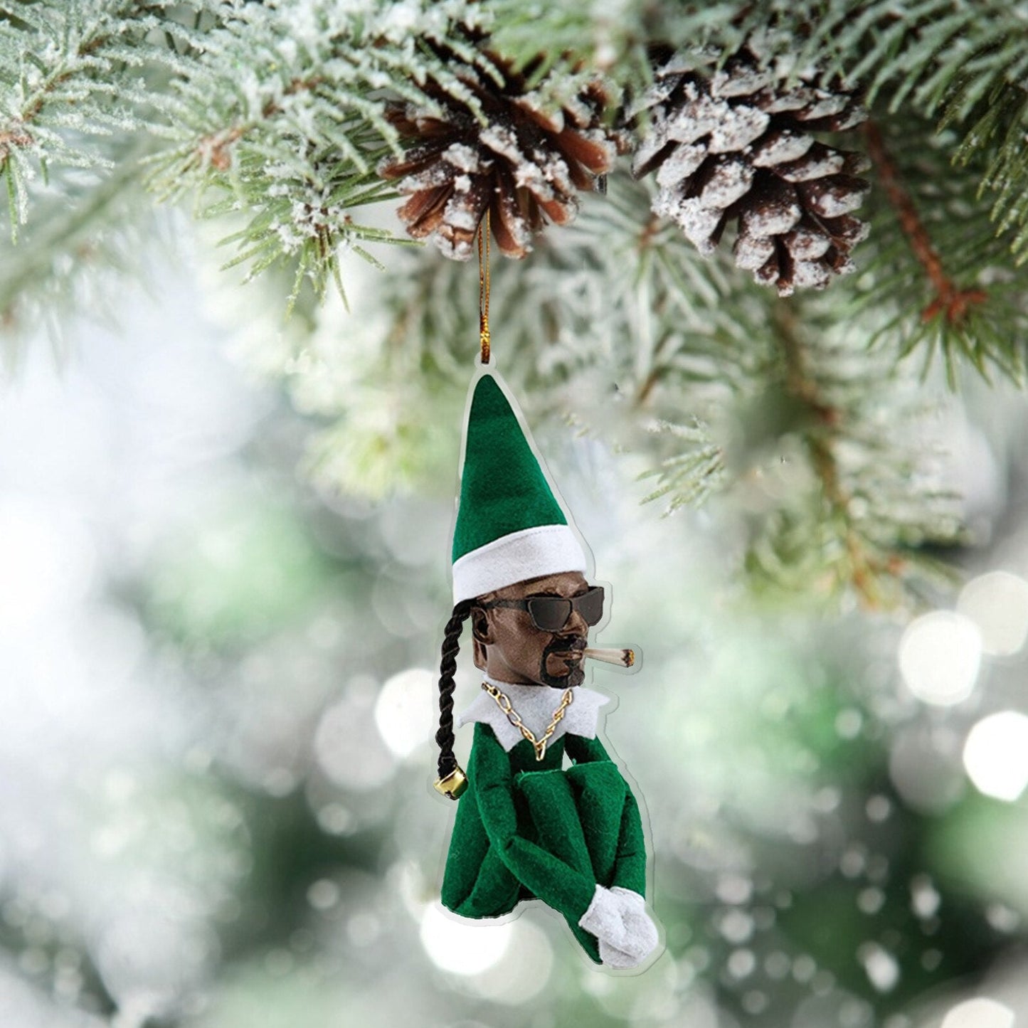 Christmas elf snoop dogg hanging decoration