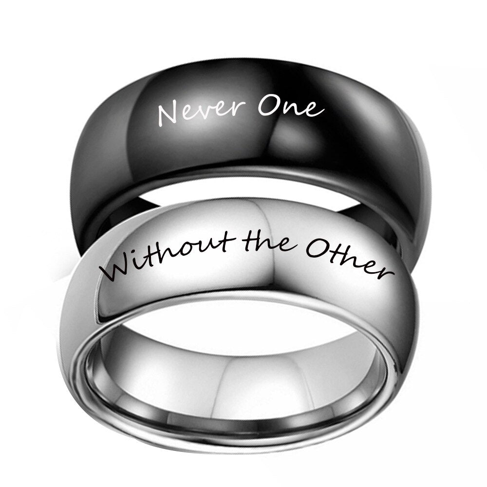 "Never One Without the Other" rings for couples